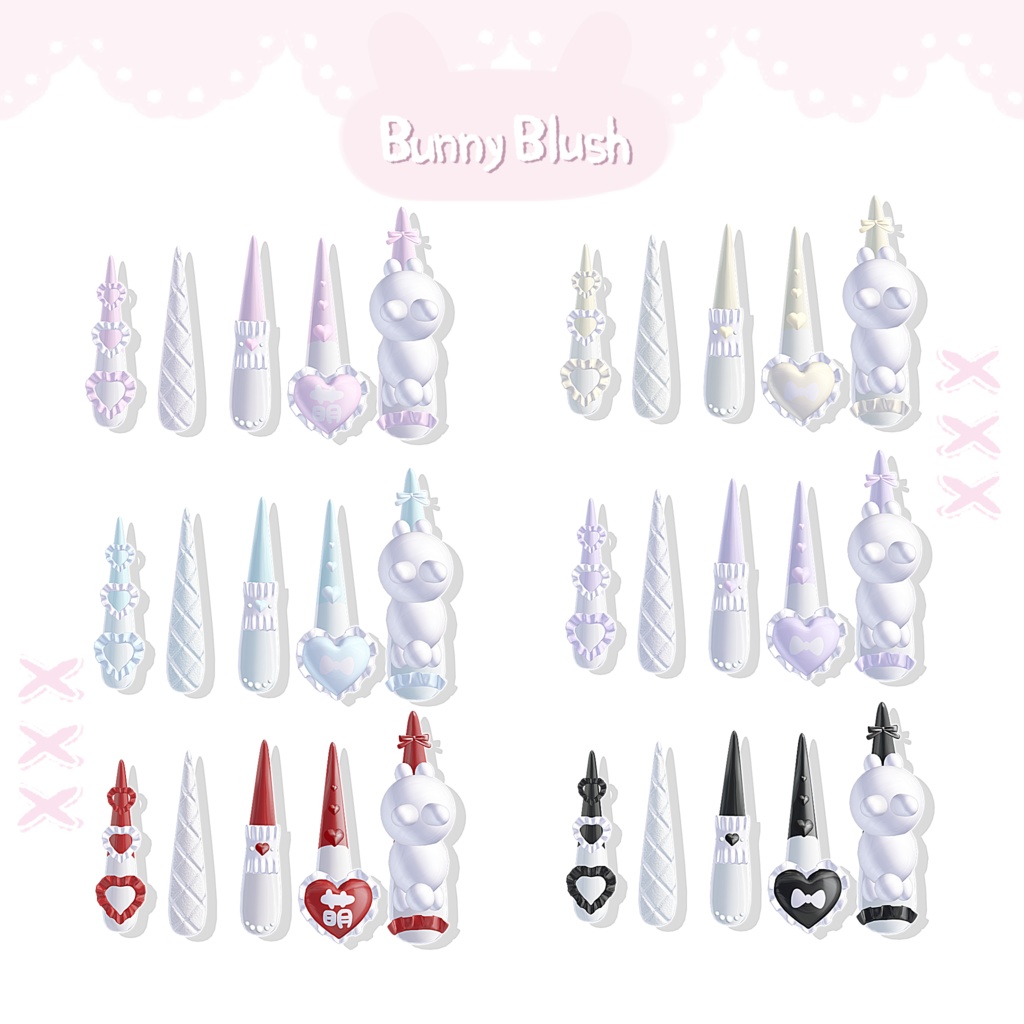 19アバター対応🐰033. Bunny Blush Long Nail -うさぎのほっぺ-【MA対応】
