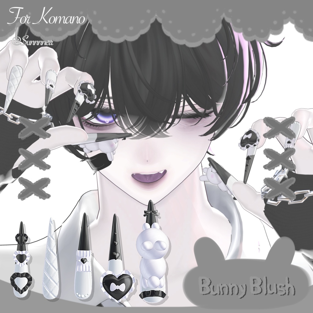 19アバター対応🐰033. Bunny Blush Long Nail -うさぎのほっぺ-【MA対応】