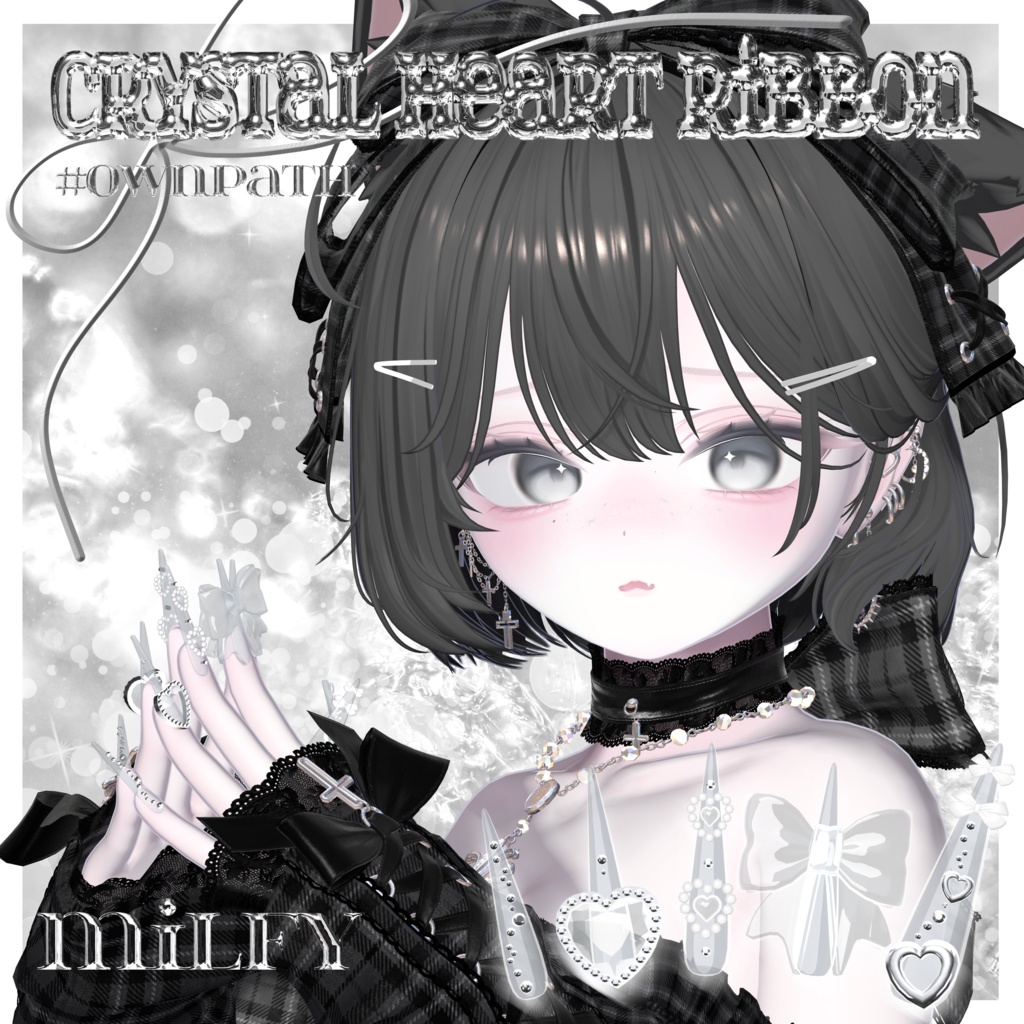 SALE🌟21アバター対応💎Crystal Heart Ribbon🎀【MA対応】