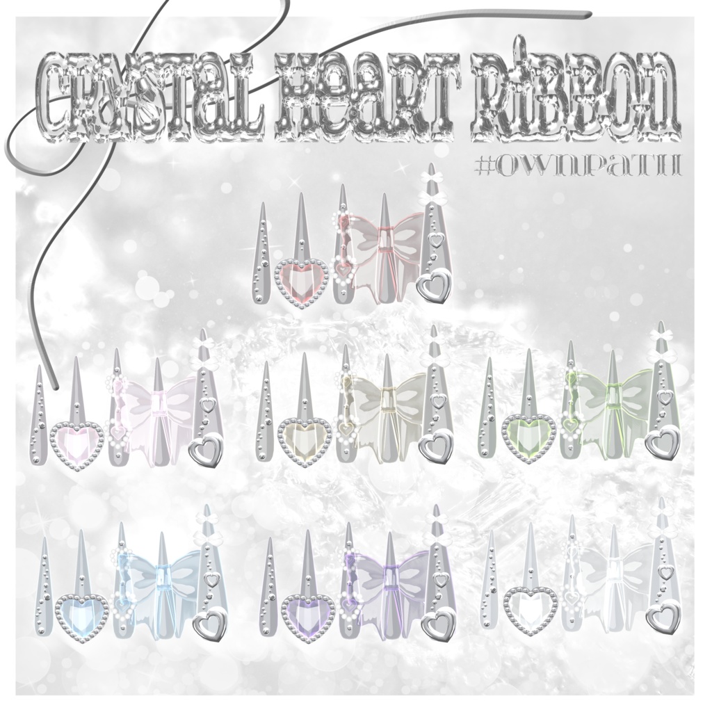 SALE🌟21アバター対応💎Crystal Heart Ribbon🎀【MA対応】