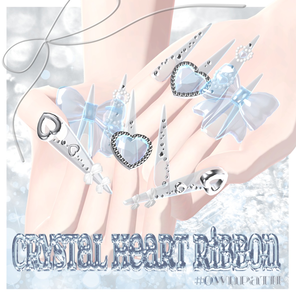 SALE🌟21アバター対応💎Crystal Heart Ribbon🎀【MA対応】