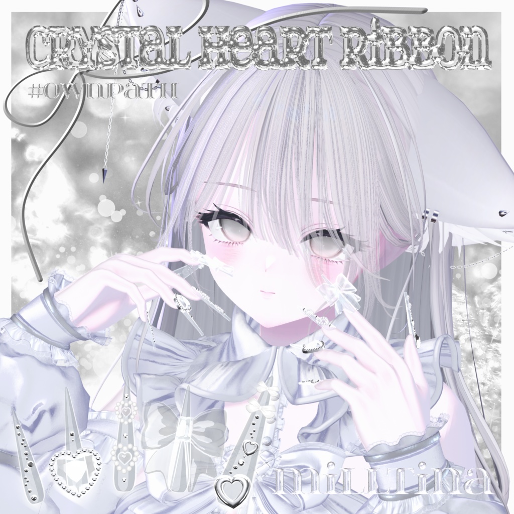 SALE🌟21アバター対応💎Crystal Heart Ribbon🎀【MA対応】