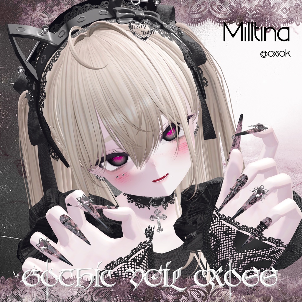 18アバター対応🖤MM×#OwnPathコラボ🐱Gothic Veil Cross🖤【NA対応】