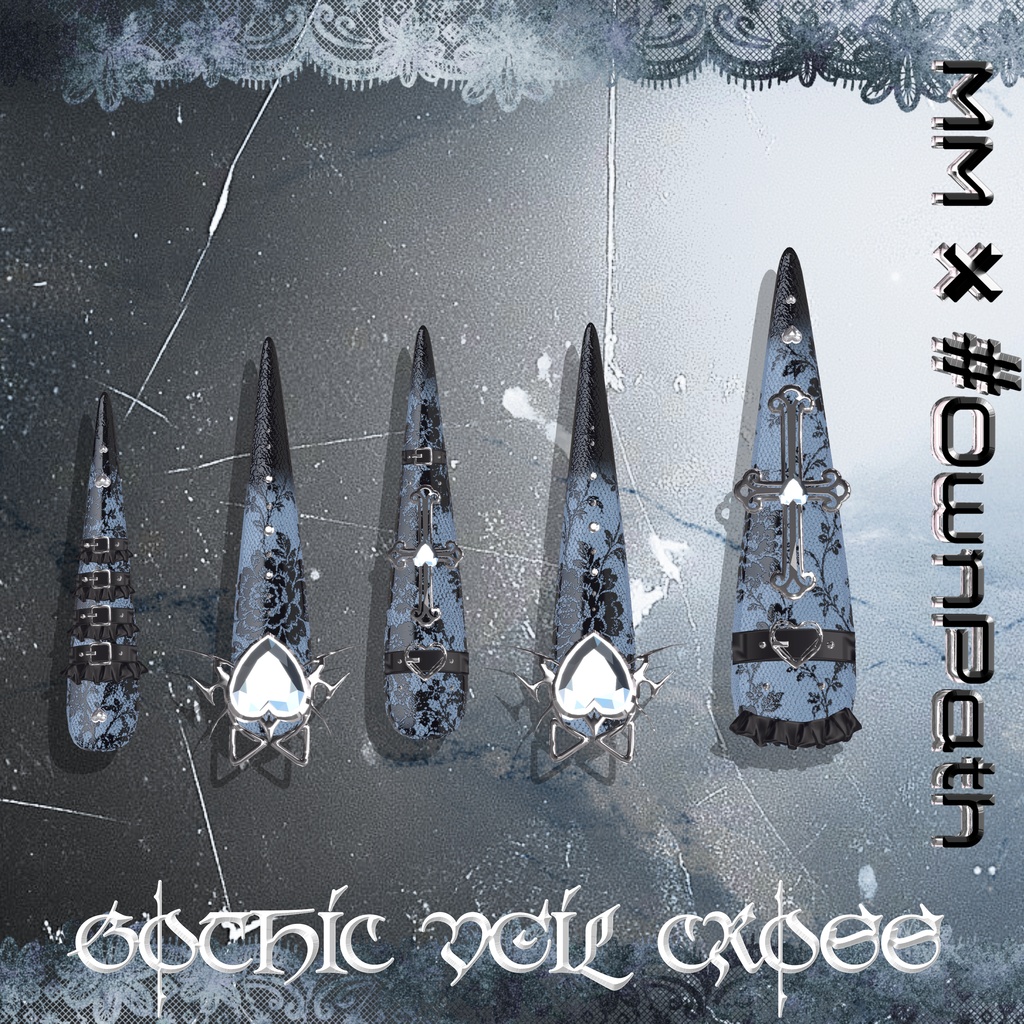 18アバター対応🖤MM×#OwnPathコラボ🐱Gothic Veil Cross🖤【NA対応】