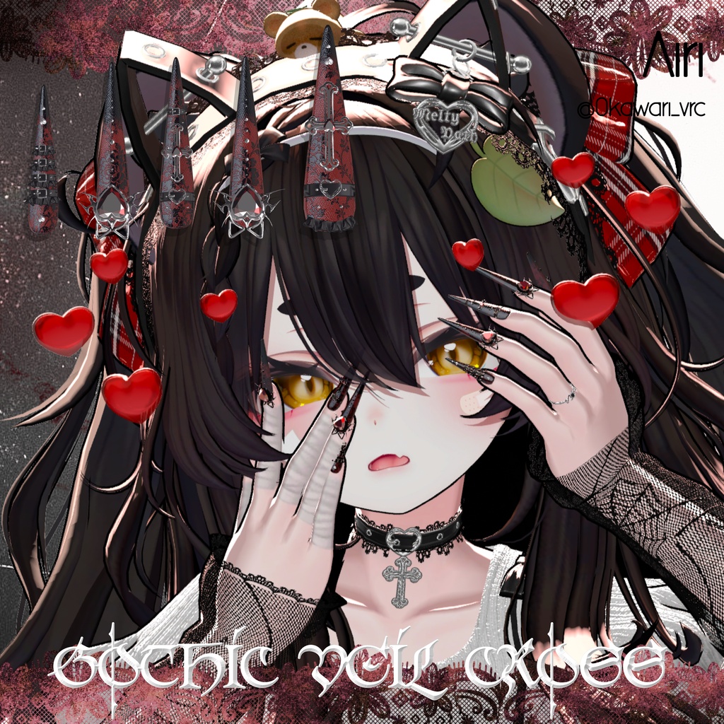 18アバター対応🖤MM×#OwnPathコラボ🐱Gothic Veil Cross🖤【NA対応】