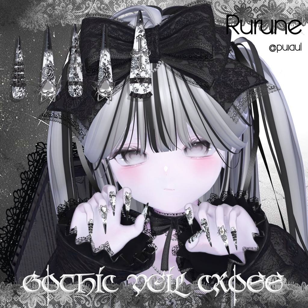 18アバター対応🖤MM×#OwnPathコラボ🐱Gothic Veil Cross🖤【NA対応】