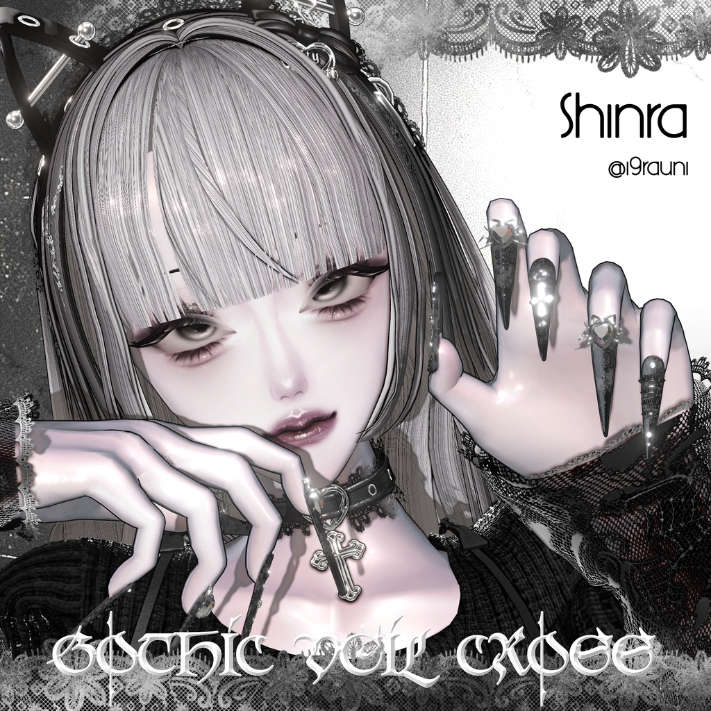 18アバター対応🖤MM×#OwnPathコラボ🐱Gothic Veil Cross🖤【NA対応】