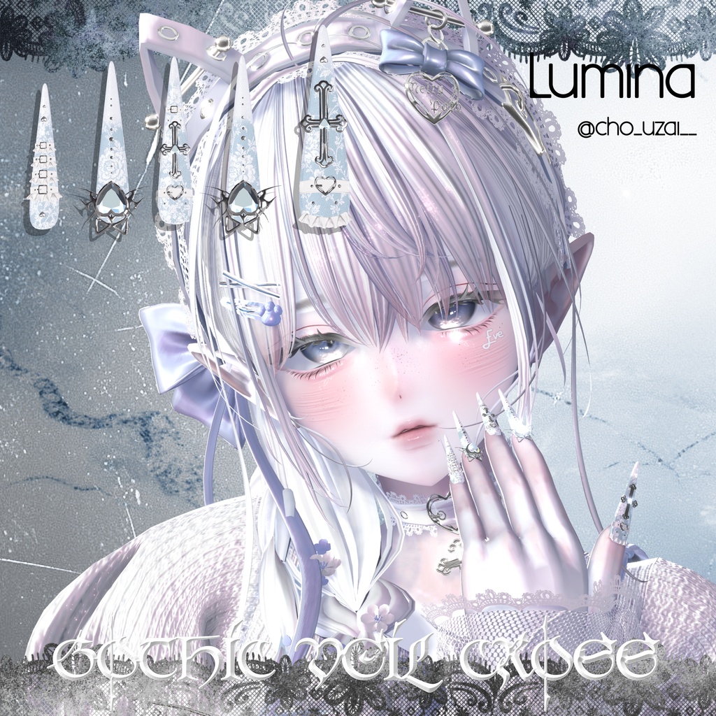 18アバター対応🖤MM×#OwnPathコラボ🐱Gothic Veil Cross🖤【NA対応】