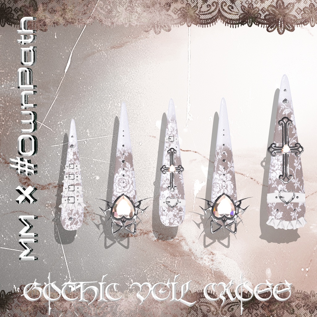 18アバター対応🖤MM×#OwnPathコラボ🐱Gothic Veil Cross🖤【NA対応】