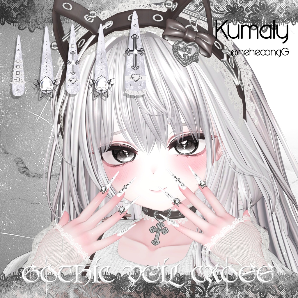 18アバター対応🖤MM×#OwnPathコラボ🐱Gothic Veil Cross🖤【NA対応】