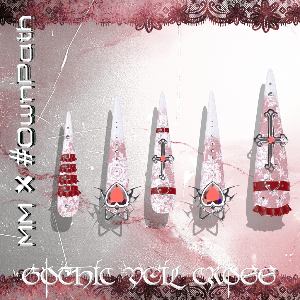 18アバター対応🖤MM×#OwnPathコラボ🐱Gothic Veil Cross🖤【NA対応】