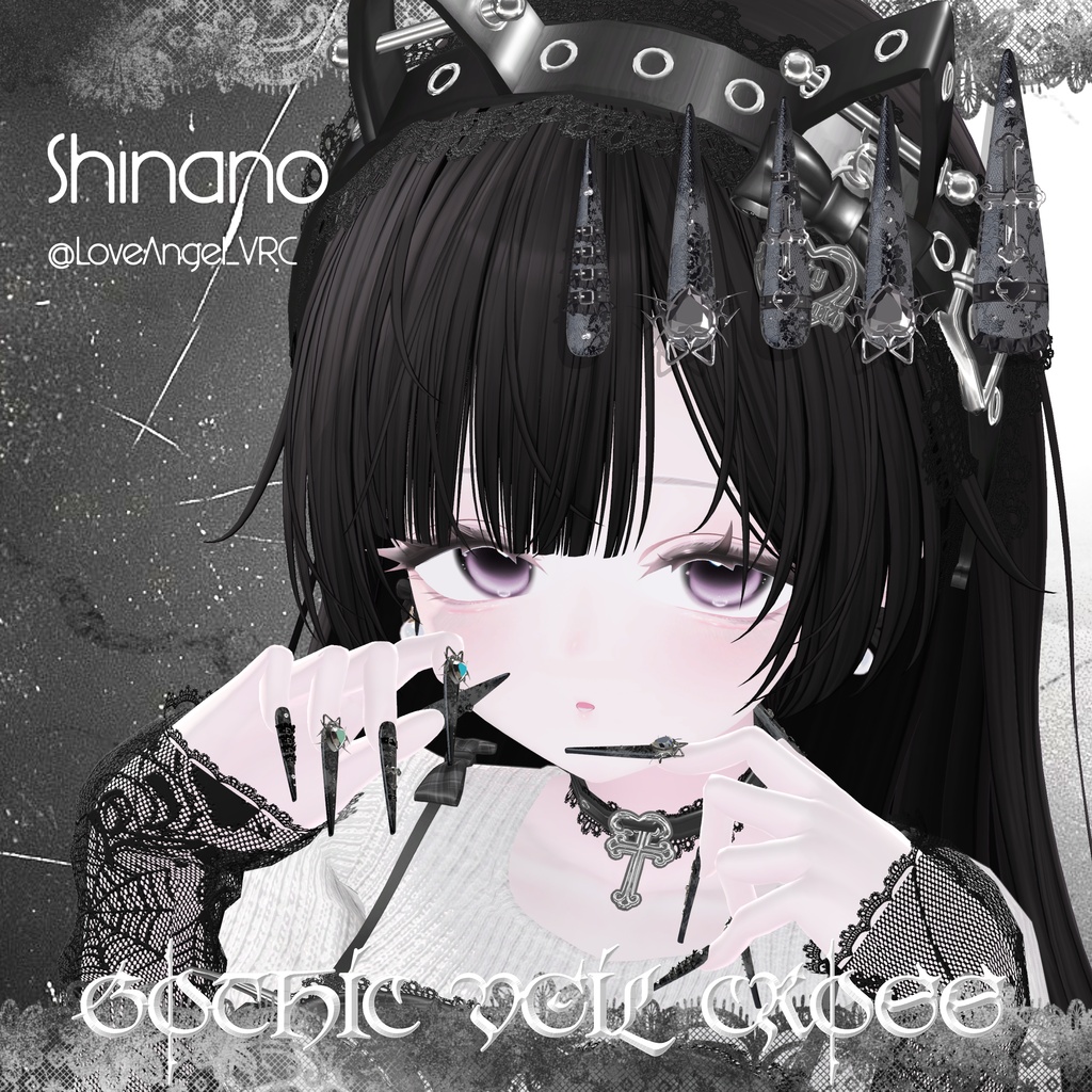 18アバター対応🖤MM×#OwnPathコラボ🐱Gothic Veil Cross🖤【NA対応】