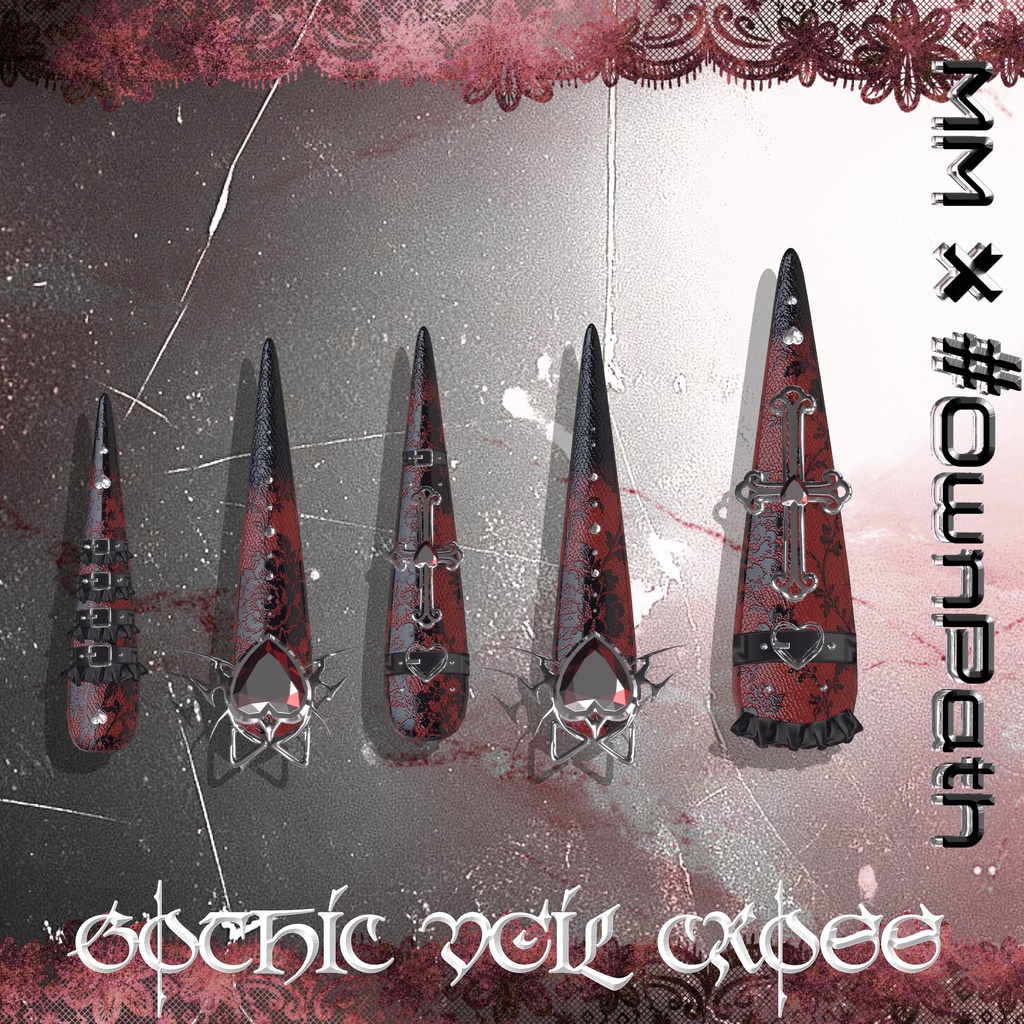 18アバター対応🖤MM×#OwnPathコラボ🐱Gothic Veil Cross🖤【NA対応】