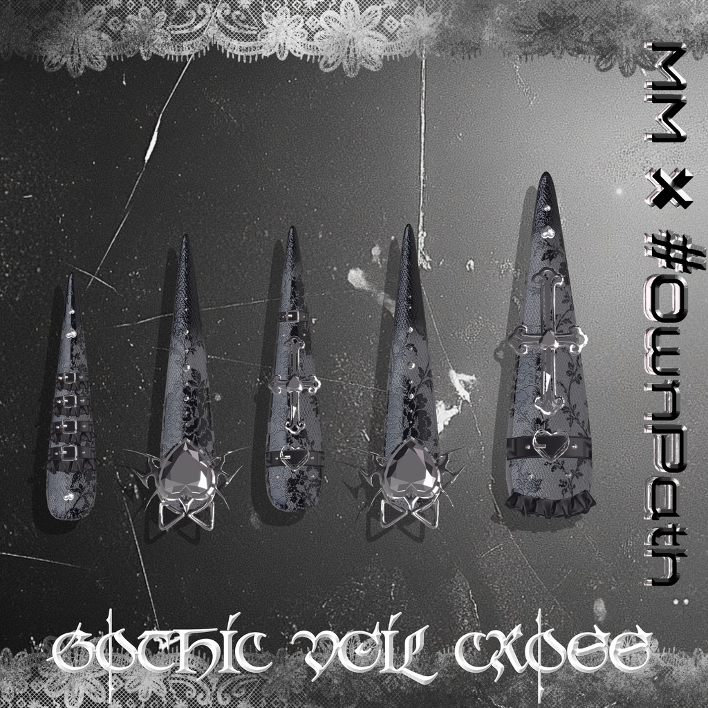 18アバター対応🖤MM×#OwnPathコラボ🐱Gothic Veil Cross🖤【NA対応】