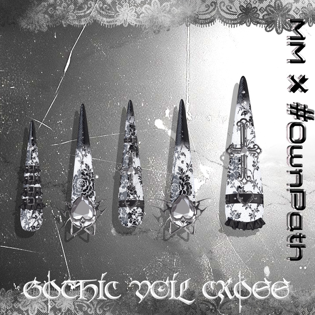 18アバター対応🖤MM×#OwnPathコラボ🐱Gothic Veil Cross🖤【NA対応】