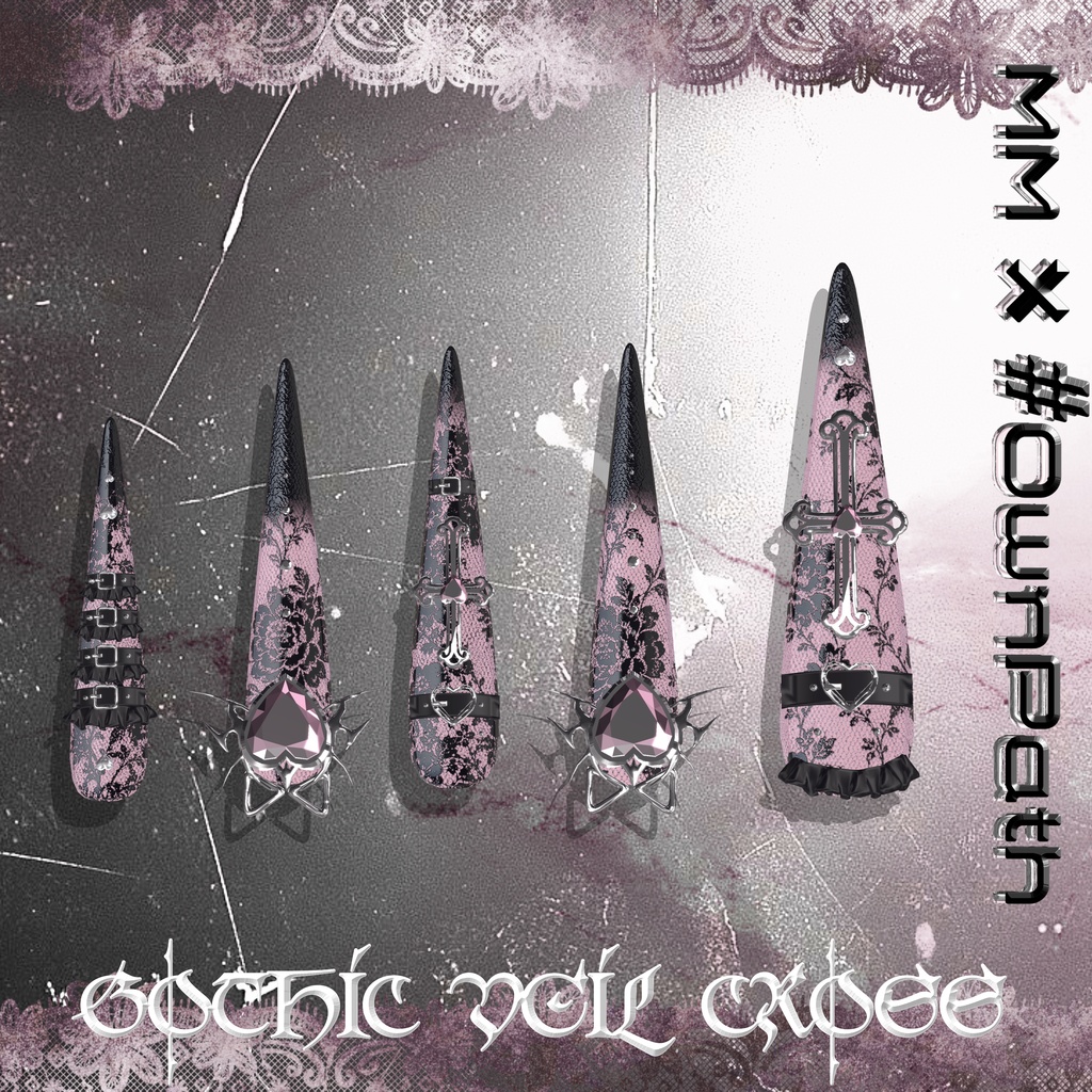 18アバター対応🖤MM×#OwnPathコラボ🐱Gothic Veil Cross🖤【NA対応】