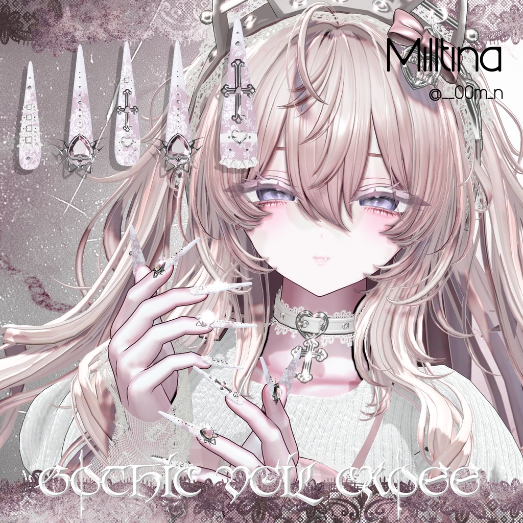 18アバター対応🖤MM×#OwnPathコラボ🐱Gothic Veil Cross🖤【NA対応】