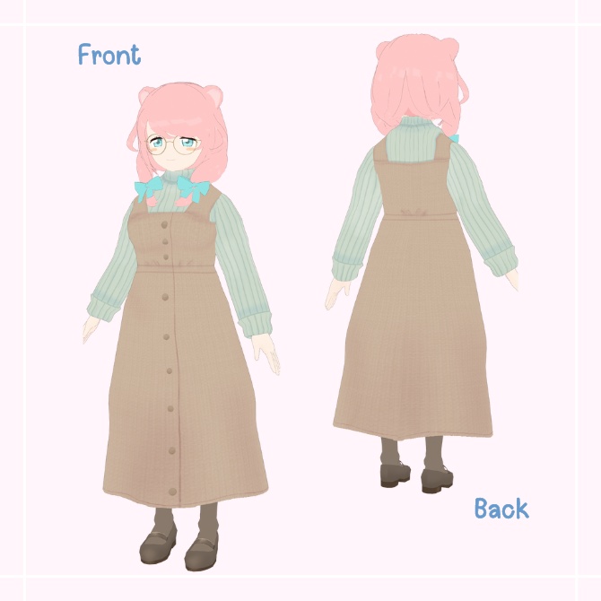 【VRM 無料】3Dモデル こふみちゃん