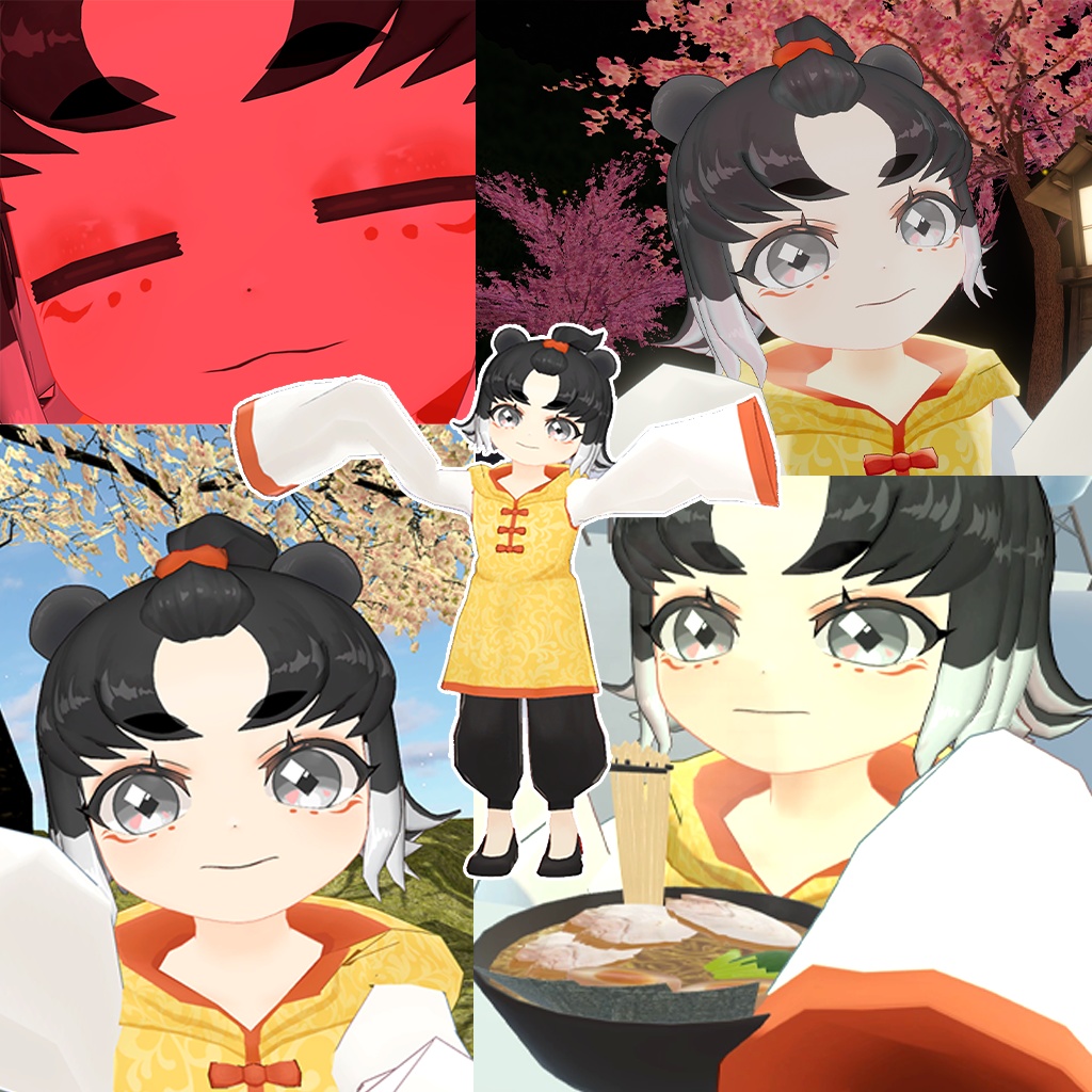 中華風ちびっこパンダ娘アバター「福華 -Fufa-」【VRChat用3Dモデル|PC版】