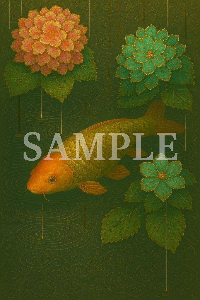 Eternal Elegance – 蒼金龍と枯山水の調べ|スマホ壁紙アート+特典付き