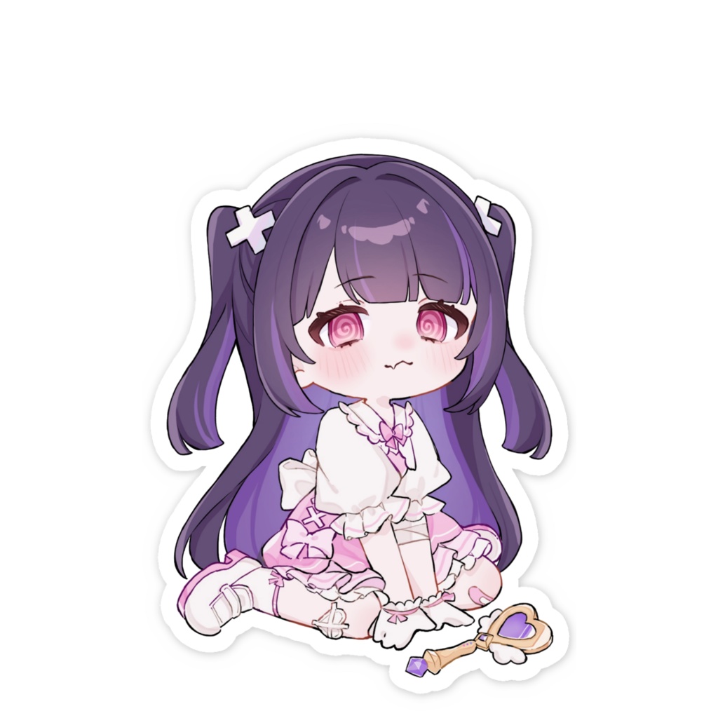 スマホステッカーB♡ (おすわり病み)