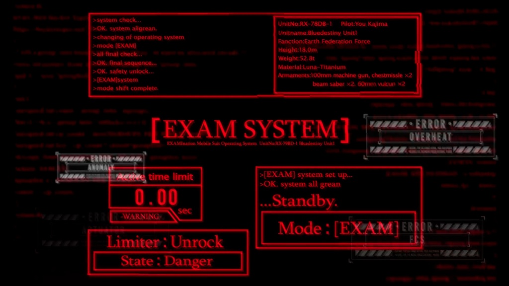 【動く壁紙素材】ガンダム EXAMシステム起動風 二次創作アニメーション