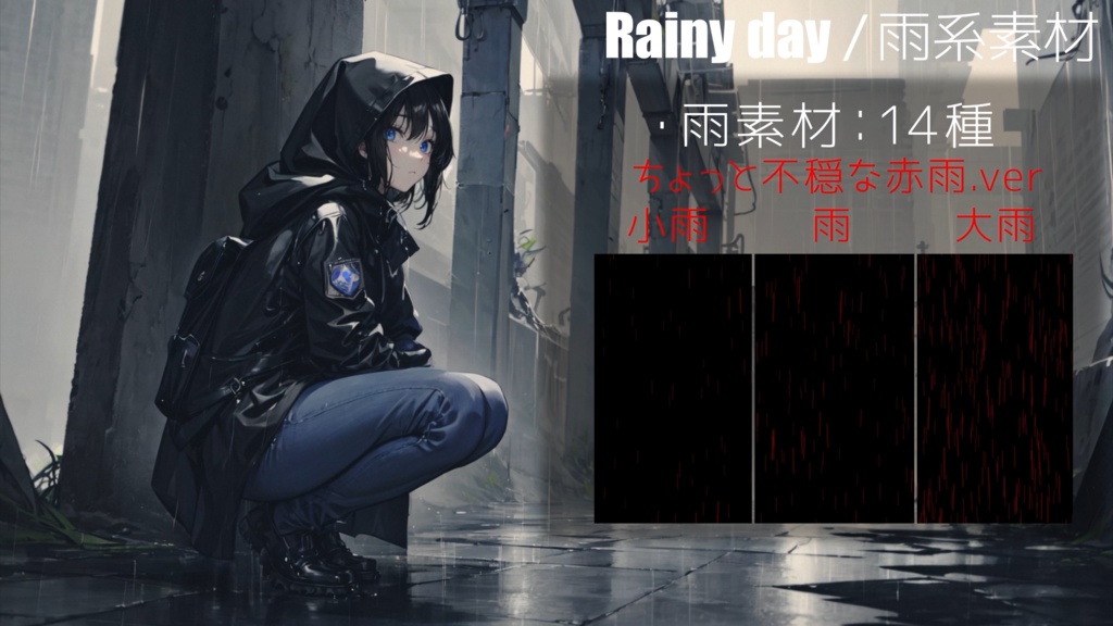 【ココフォリア(TRPG)&動画配信用】雨系演出素材【MP4&動くAPNG素材】