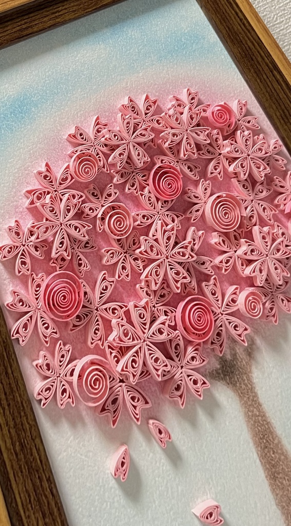 ペーパークイリング アート メルヘンな桜