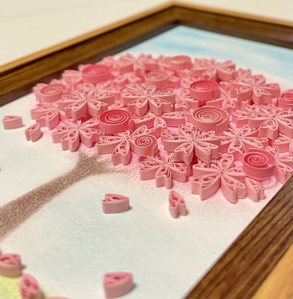 ペーパークイリング アート メルヘンな桜