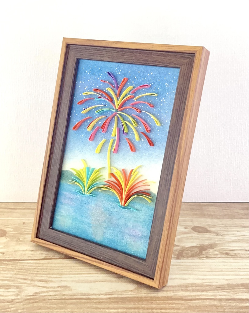 ペーパーアート アート 花火(水上花火)