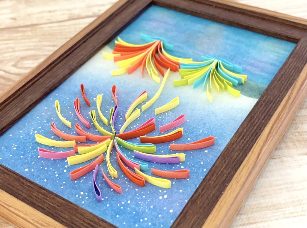 ペーパーアート アート 花火(水上花火)