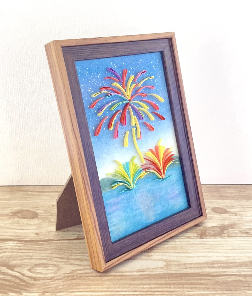 ペーパーアート アート 花火(水上花火)
