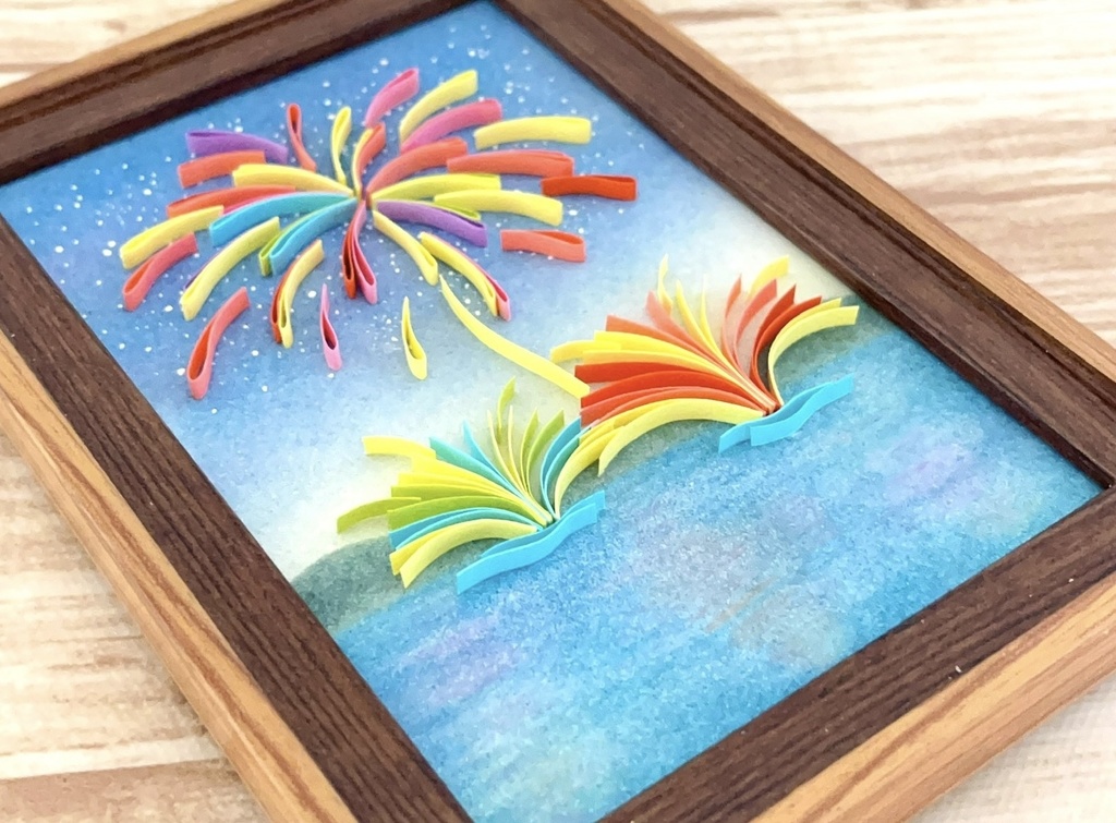 ペーパーアート アート 花火(水上花火)