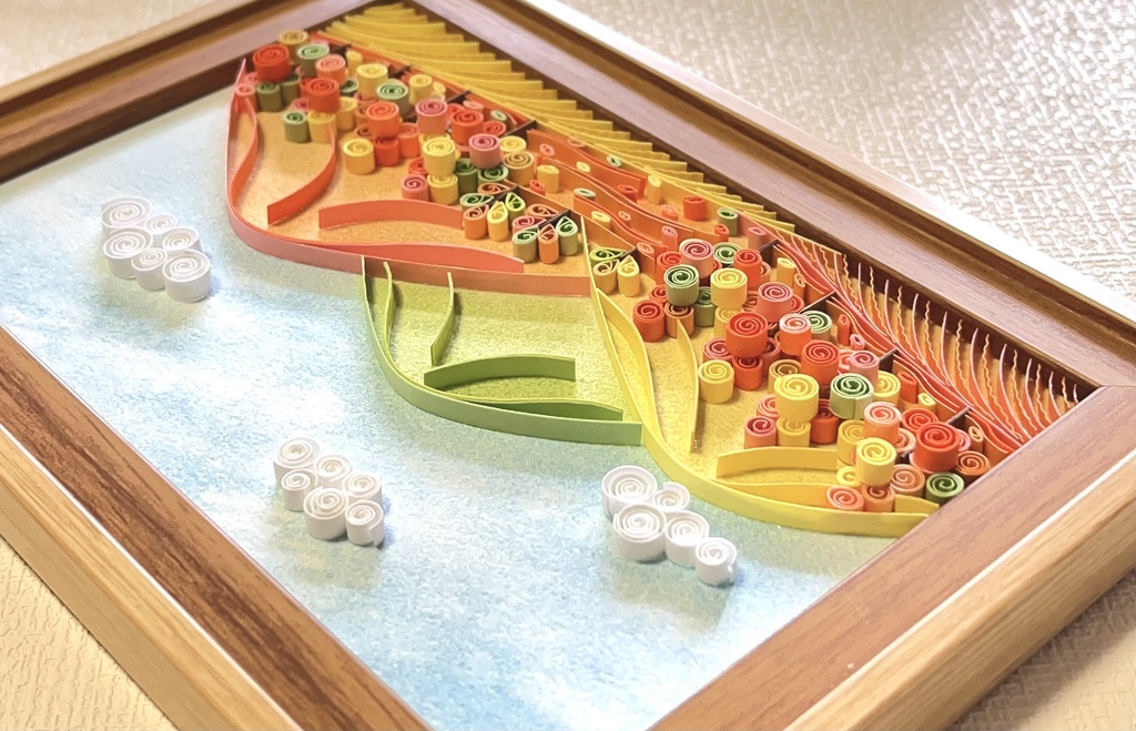 ペーパークイリング アート のどかな秋の風景