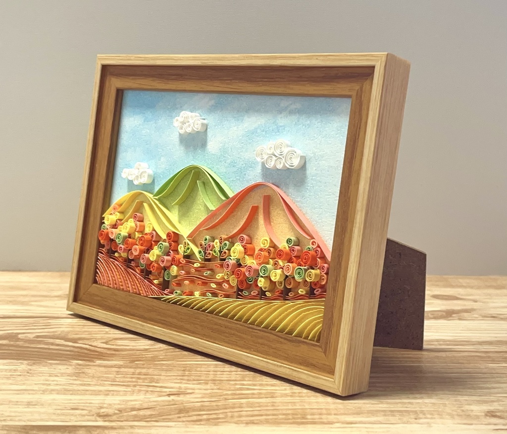 ペーパークイリング アート のどかな秋の風景