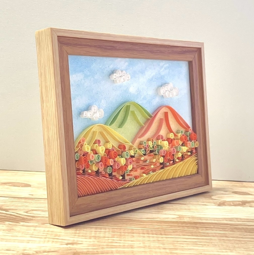 ペーパークイリング アート のどかな秋の風景
