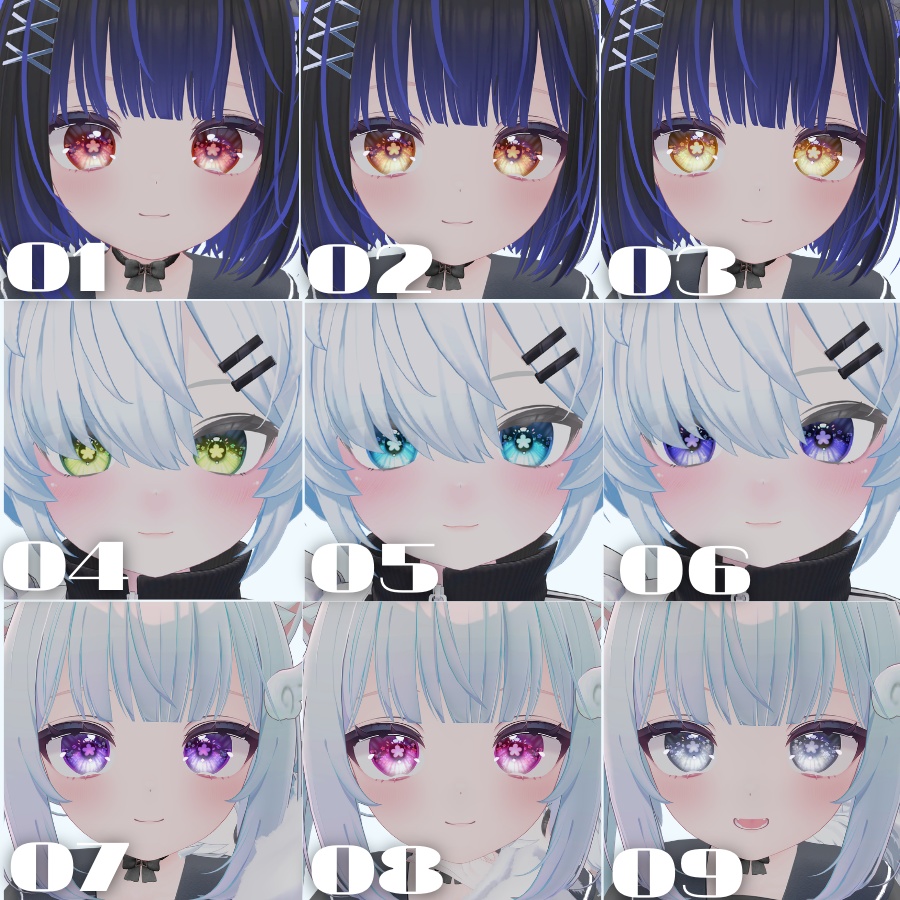 【5アバター対応】ぷるぷるブルームアイテクスチャ - Flower Eye Texture -