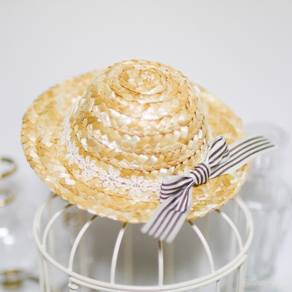 お花レースの麦わら帽子