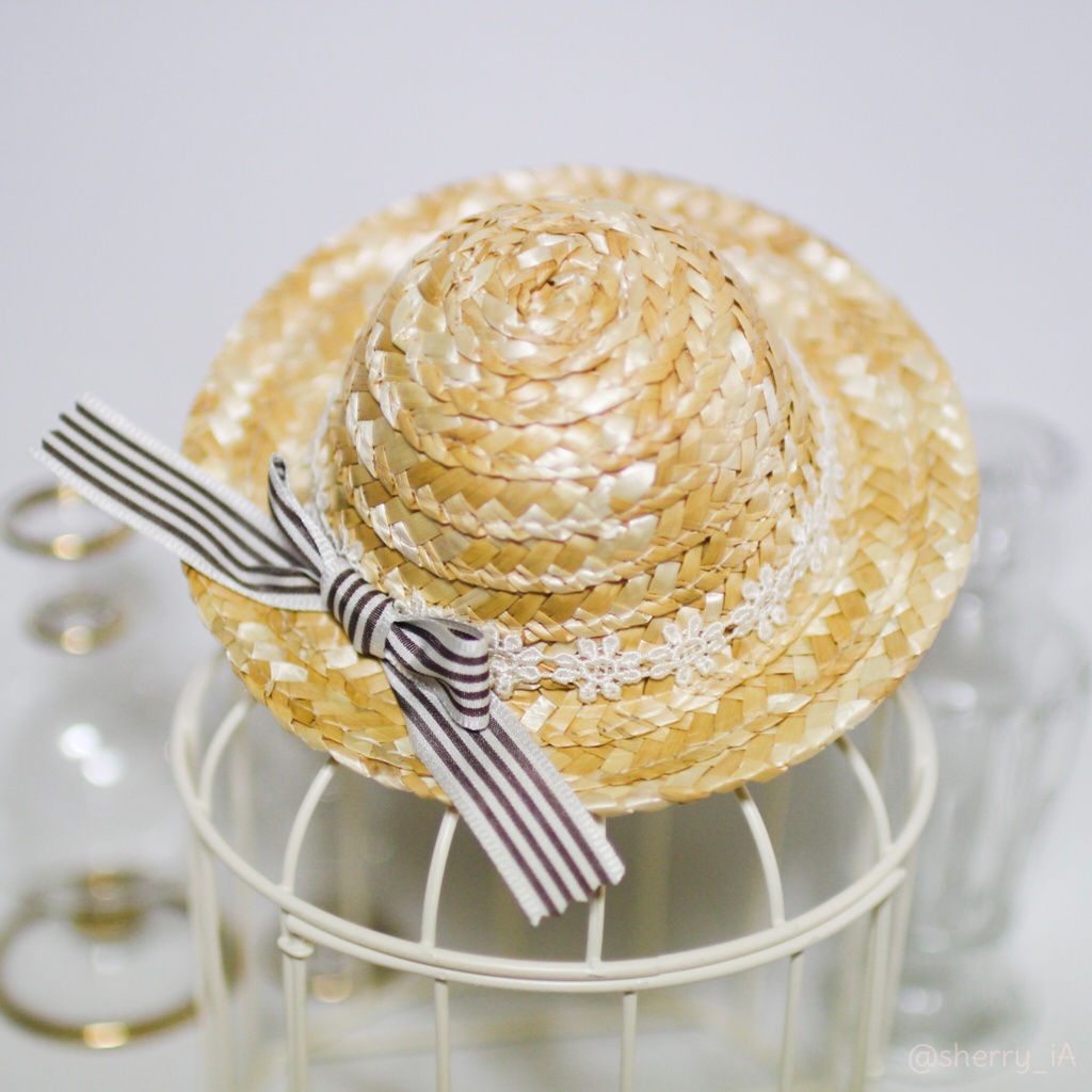 お花レースの麦わら帽子