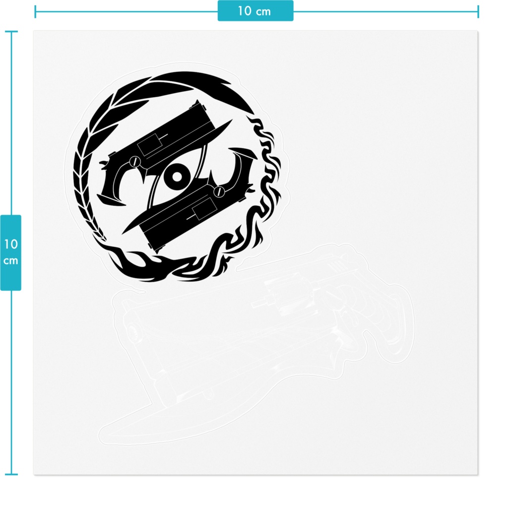 キルミアch新紋章&銃デザインアートステッカー