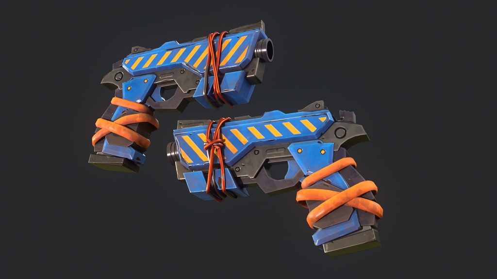 Stylized Hand painted Pistol