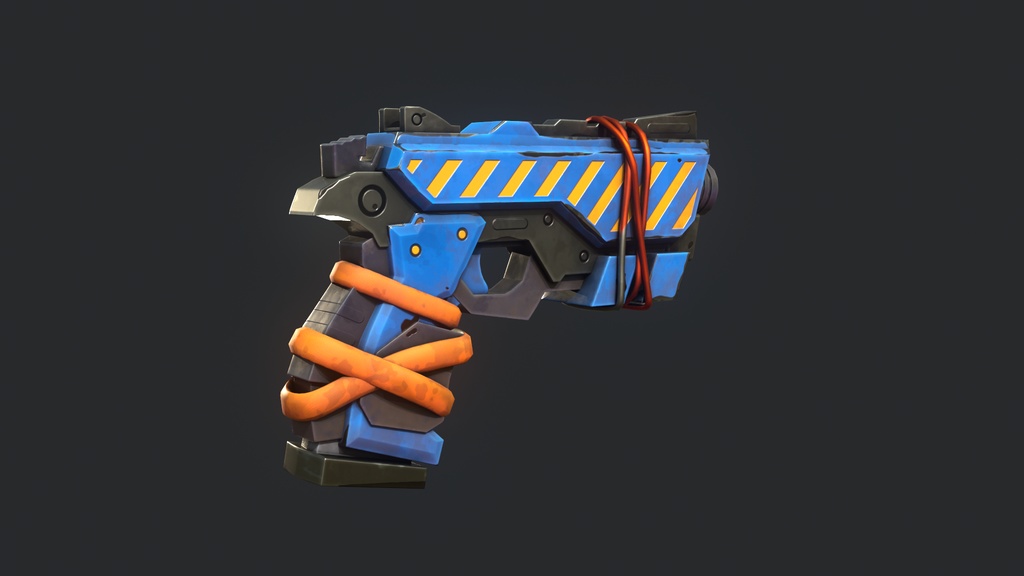 Stylized Hand painted Pistol