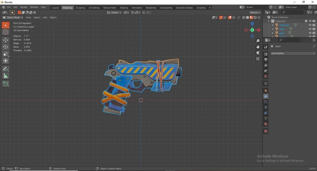 Stylized Hand painted Pistol