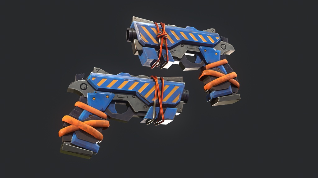 Stylized Hand painted Pistol