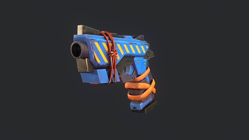 Stylized Hand painted Pistol