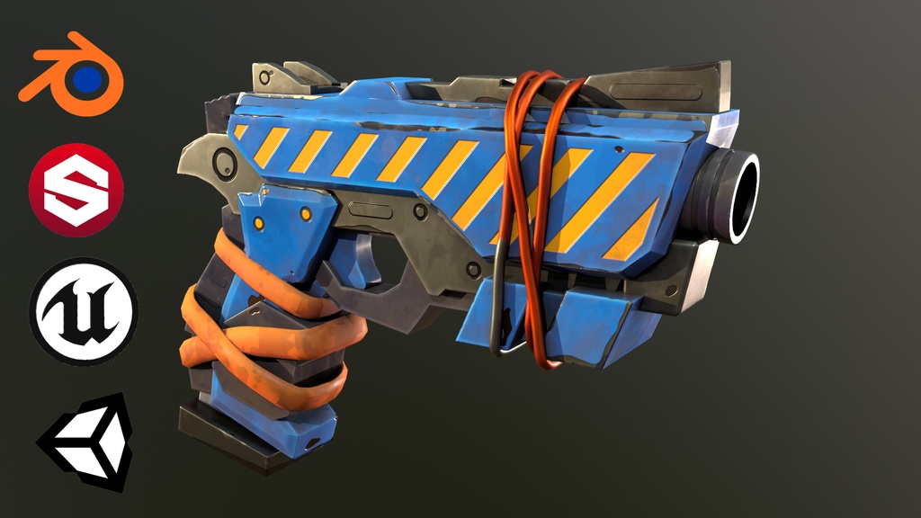 Stylized Hand painted Pistol