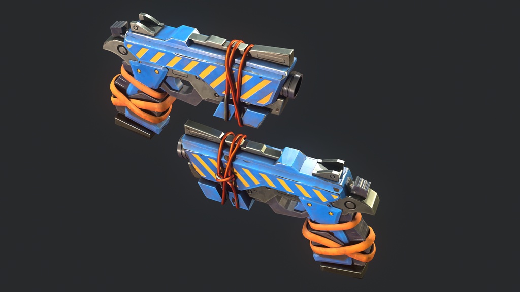 Stylized Hand painted Pistol