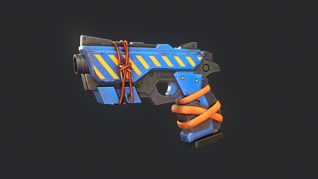 Stylized Hand painted Pistol