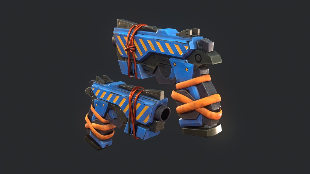 Stylized Hand painted Pistol