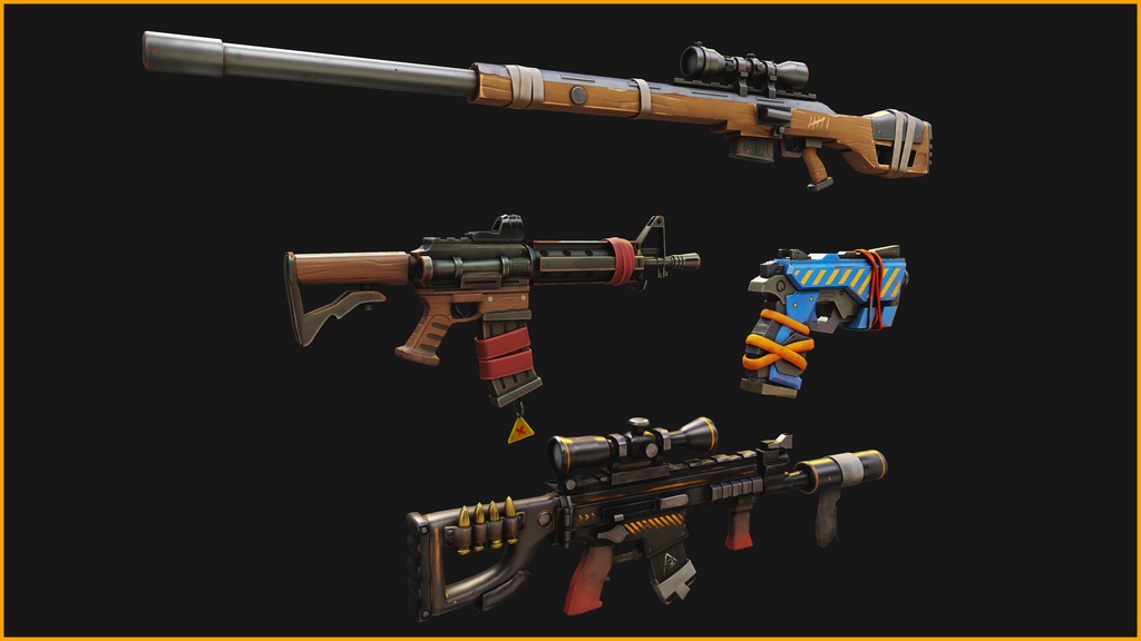 Stylized PBR 4 Weapons Pack Collection__ 様式化されたPBR 4武器パックコレクション